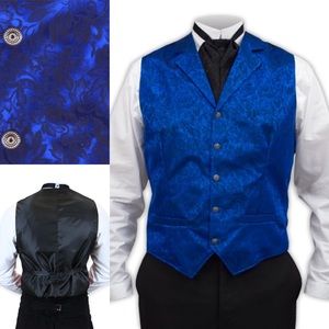 City Silk Vest Royal Blue